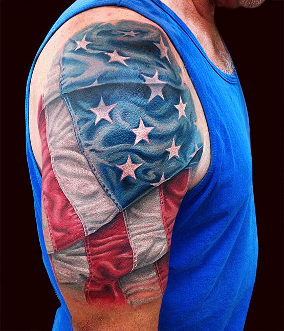 American Flag Tattoo by Marc Durrant: TattooNOW